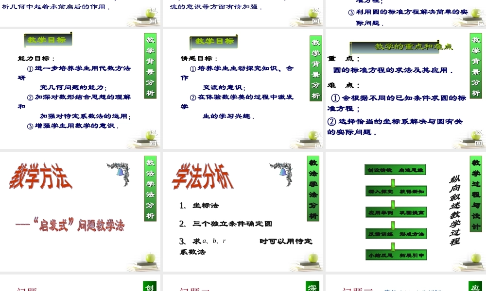 高中数学231圆的标准方程课件四 新人教B版必修2 课件