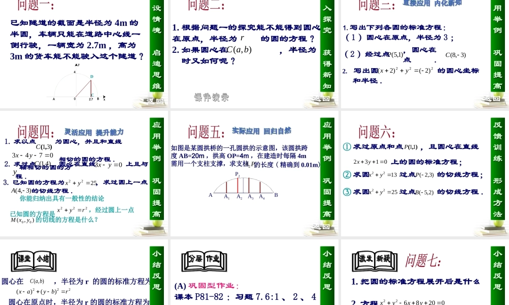 高中数学231圆的标准方程课件四 新人教B版必修2 课件