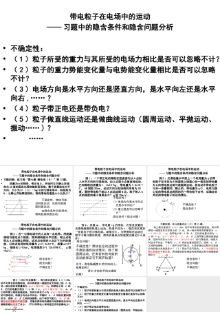 陈敏华-带电粒子在电场中的运动-隐含条件分析-校公开课-09-11-25
