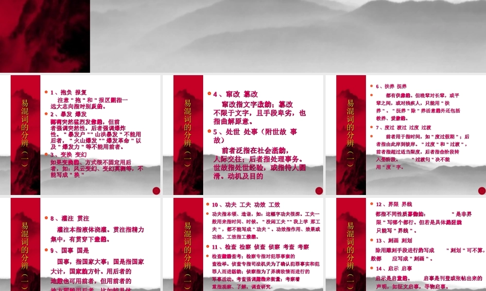 高考总复习 易混词的分辨一 高考语文 易混词辨析课件[整理两套] 高考语文 易混词辨析课件[整理两套]