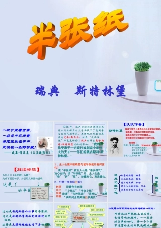 高中语文(半张纸)课件3 新人教版选修 课件