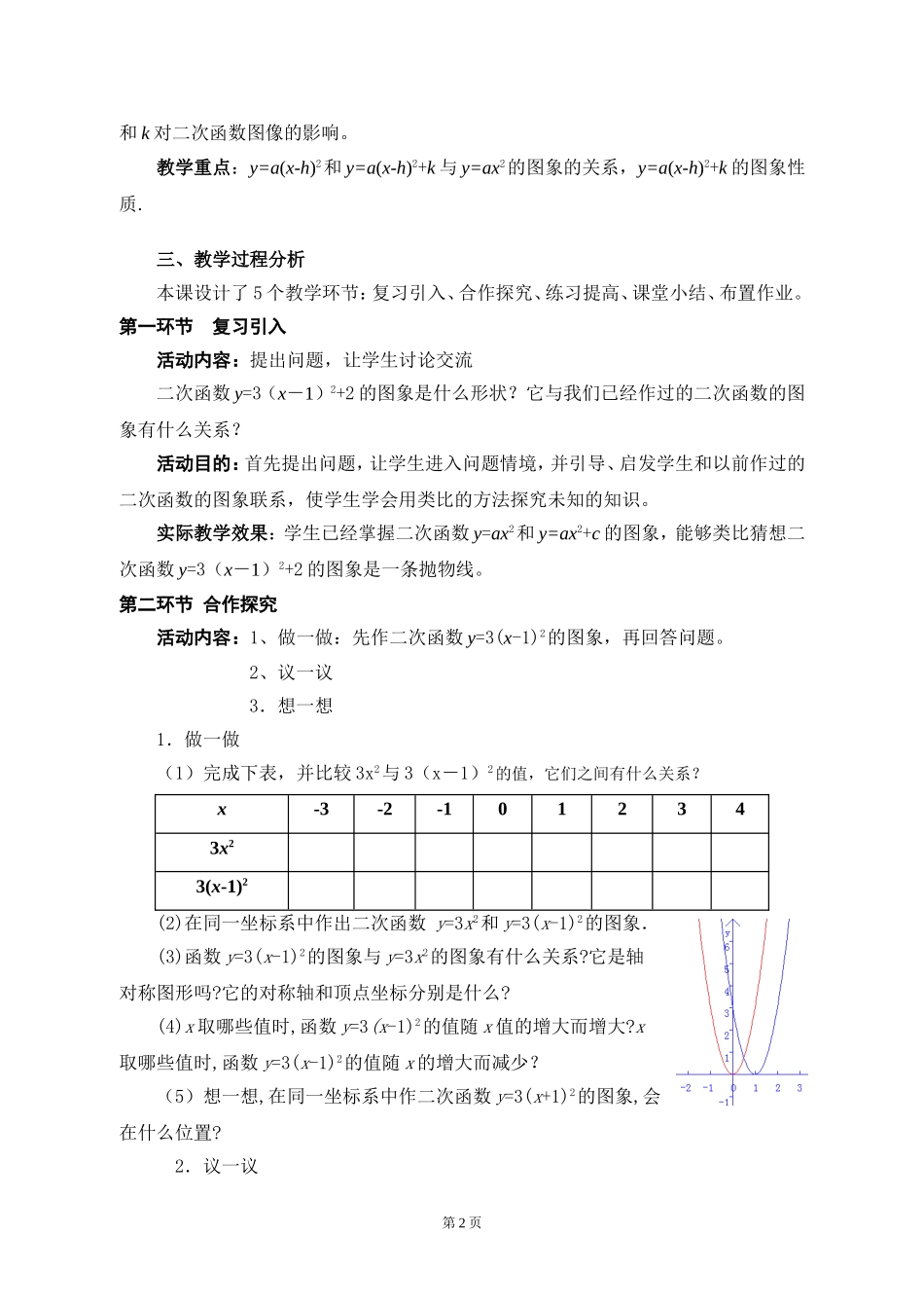 《二次函数图象(1)》教学设计_第2页