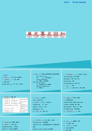 高中英语 Unit 3 Travel journal单元要求回扣课件 新人教版必修1 课件