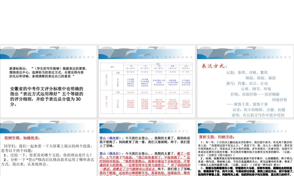 多种表达方式综合运用