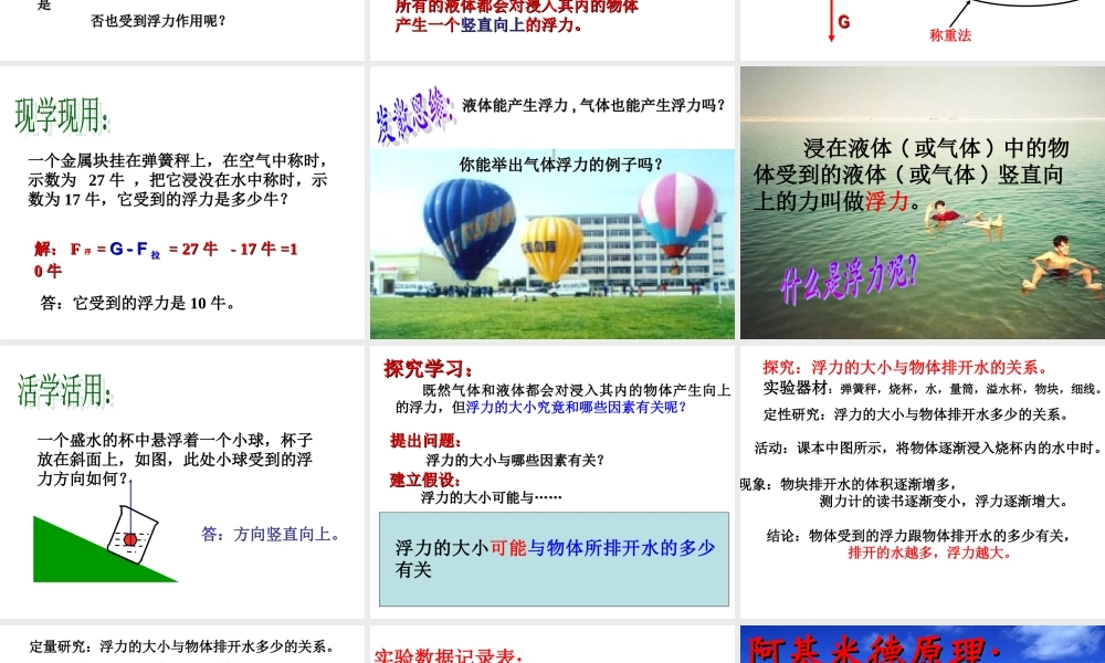 水的浮力第1课时ppt课件