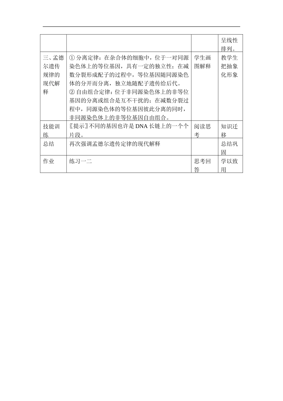 高中生物-第二章第二节基因在染色体上教案(1)-新人教版必修2_第3页
