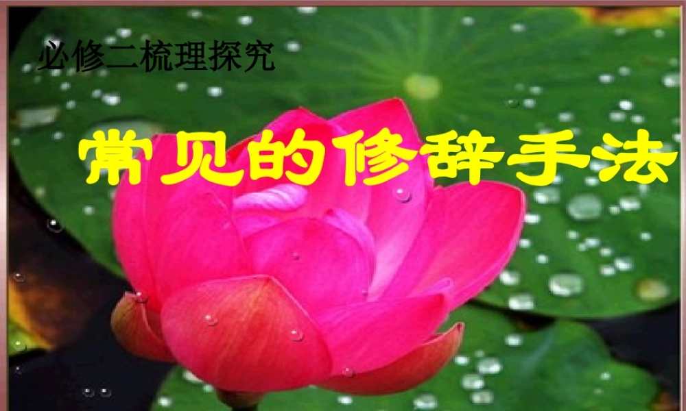 高中语文 梳理探究常见的修辞手法课件 新人教版必修2 课件