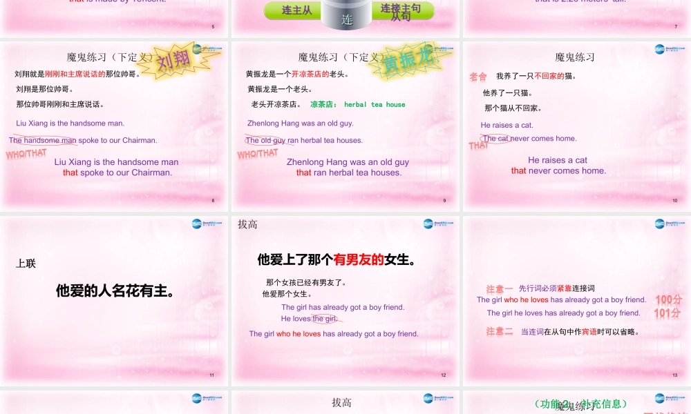 高中英语 定语从句课件 新人教版必修2 课件