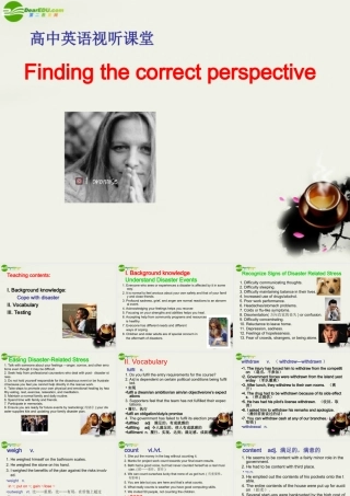 高中英语 Unit3(Finding the Correct Perspective)课件1 新人教版选修11 课件