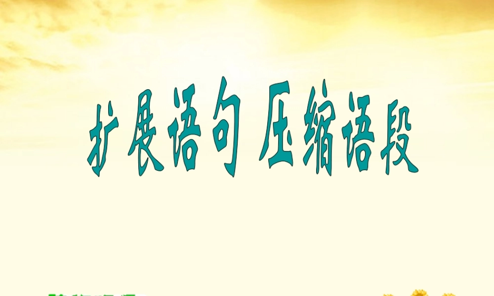 高三语文 扩展语句压缩语段课件