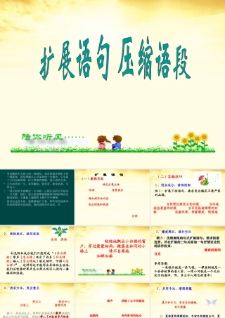 高三语文 扩展语句压缩语段课件