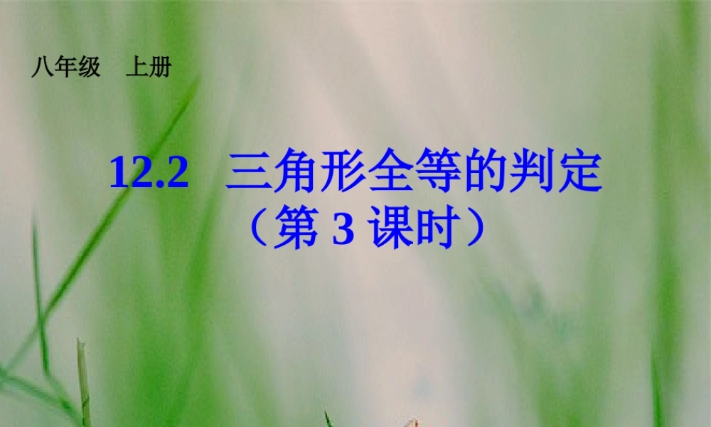 “角边角”判定三角形全等
