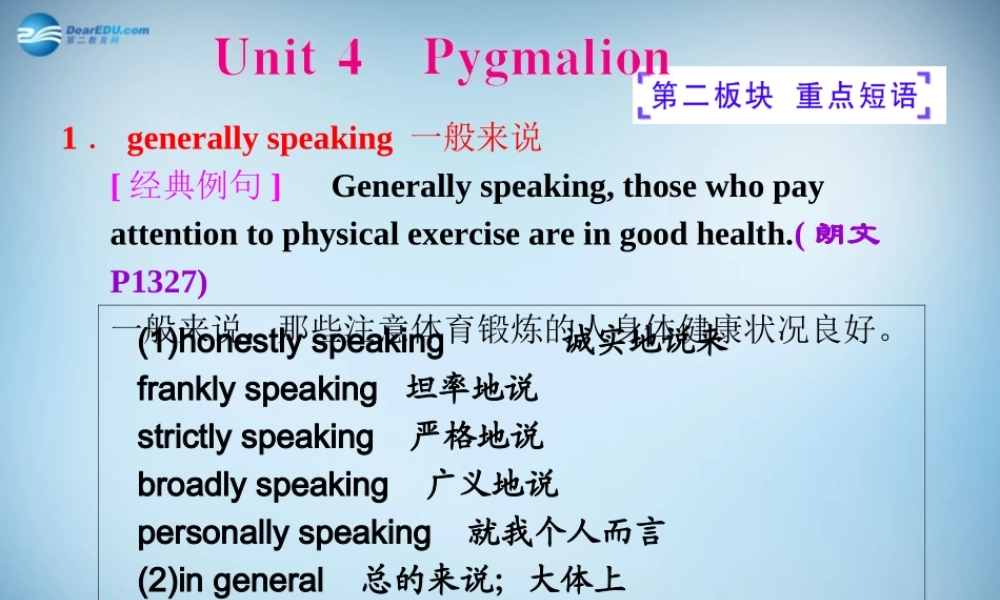 高二英语 Unit4 Pygmalion课件2 课件