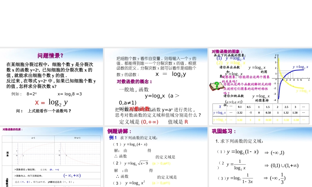 高中数学教师竞赛作品(对数函数)课件 苏教版必修1 课件