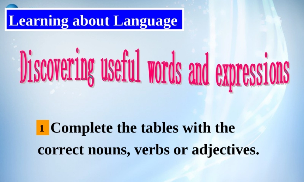 高中英语 Unit 5 Learning abouut language课件 新人教版必修5 课件