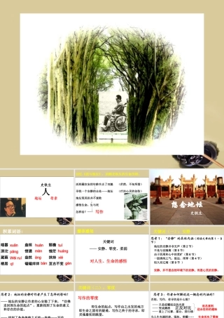 高中语文 现代散文选读想念地坛课件 苏教版选修(现代散文选读) 课件