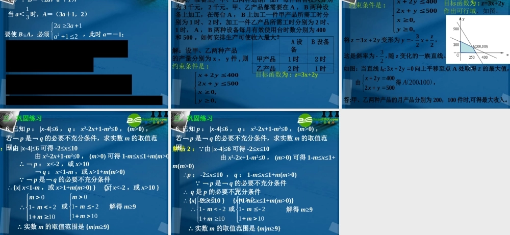 高中数学 第三章 不等式(整合与提升)课件 新人教A版必修5 课件