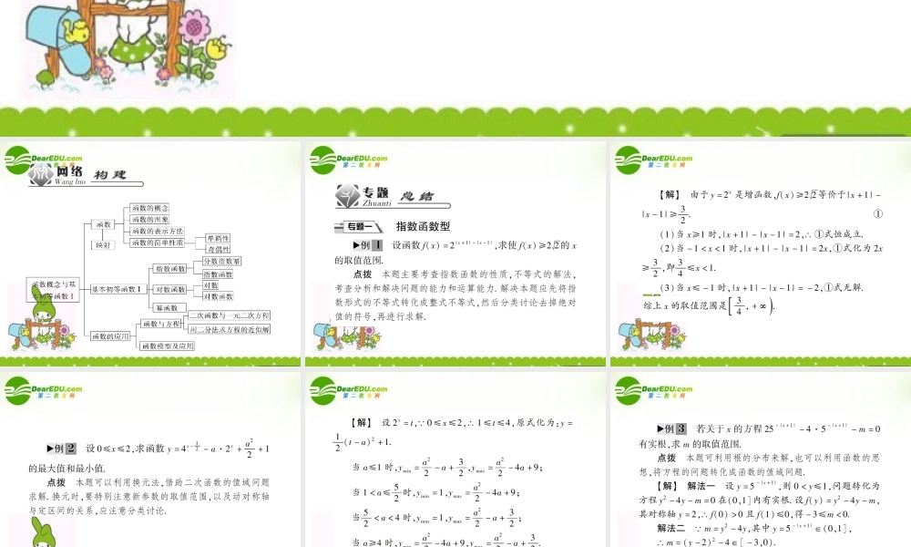 高中数学 第二章整合提升课件 苏教版必修1 课件