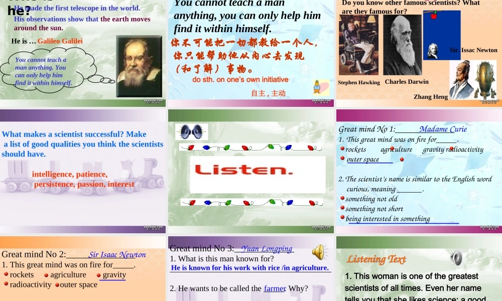 高二英语Unit1 warming up speaking listening 新课标 人教版 课件
