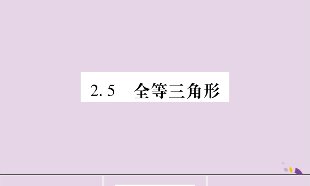 秋八年级数学上册 第2章 三角形 2.5 全等三角形 第1课时 全等三角形及其性质习题课件 (新版)湘教版 课件