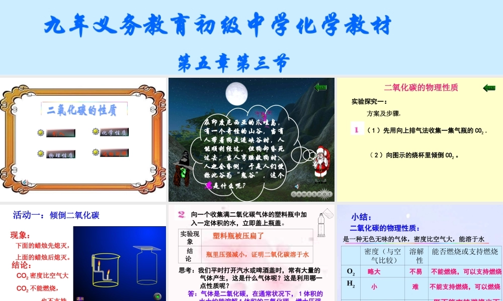 九年级化学二氧化碳的性质--课件