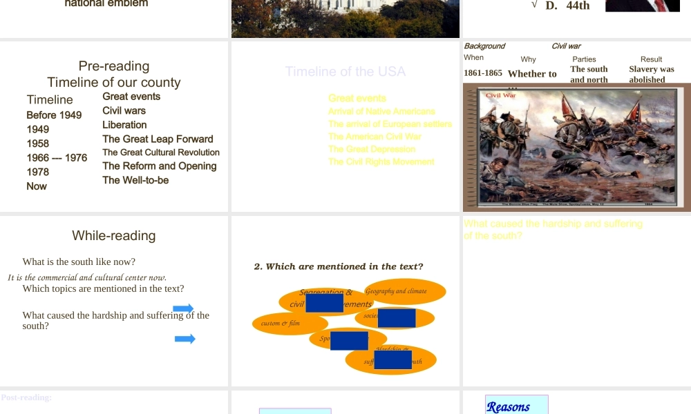 高二英语Unit16 south of america 人教版 课件
