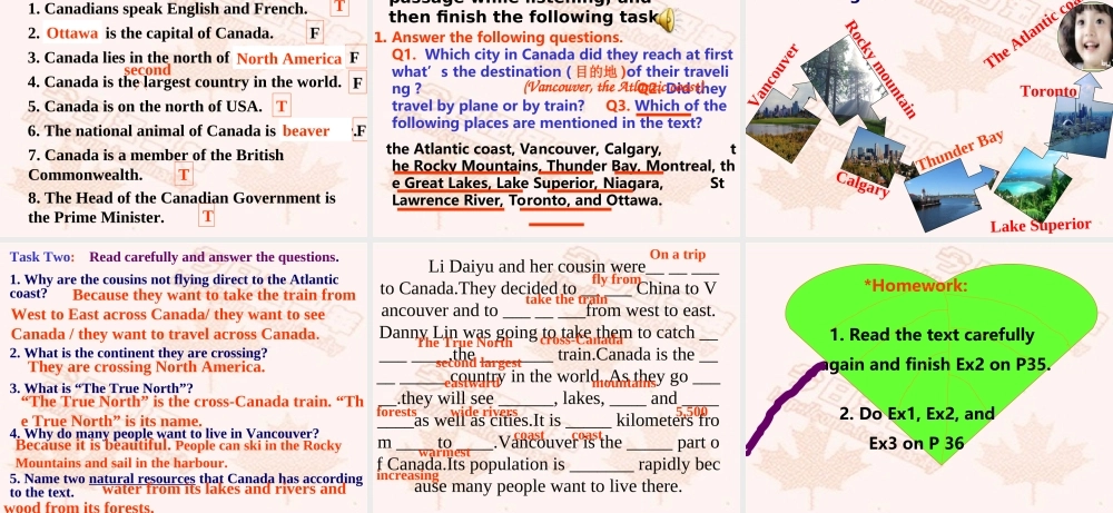 高中英语Unit 5 Canada— The True North 课件2 新课标 人教版 必修3 课件