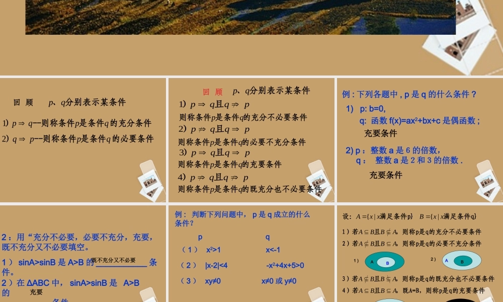 高三数学 充分，必要，充要条件课件