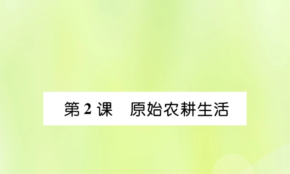 秋七年级历史上册 第1单元 史前时期 中国境内早期人类与文明的起源 第2课 原始农耕生活作业课件 新人教版 课件
