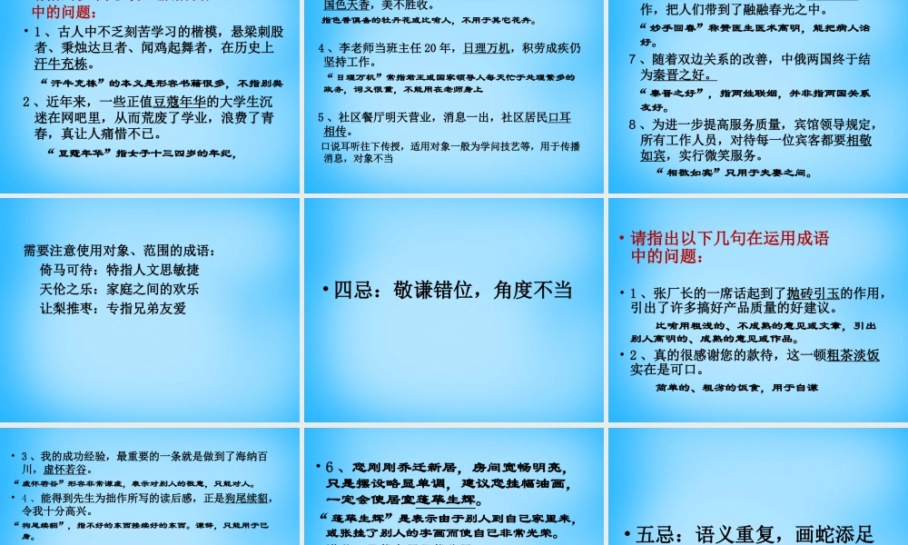 高考语文正确使用熟语复习课件