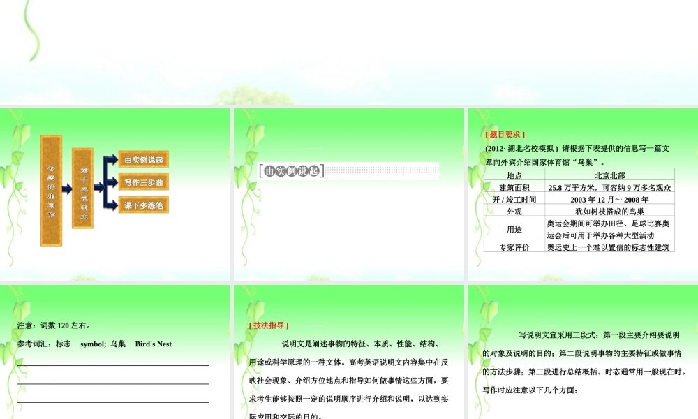 高三英语复习 写作专题讲座 第15讲 说明文课件 新人教版 课件