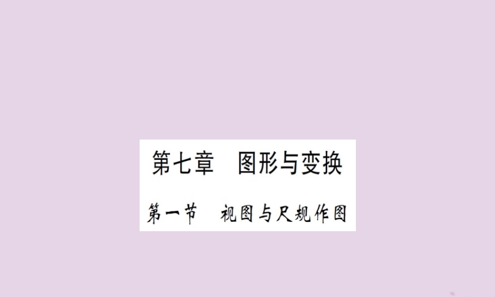 湖北省中考数学一轮复习 第七章 图形与变换 第一节 视图与尺规作图(习题提升)课件