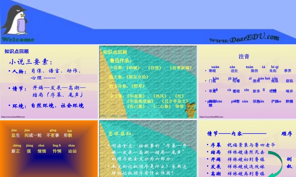 高一语文祝福 鲁迅 课件