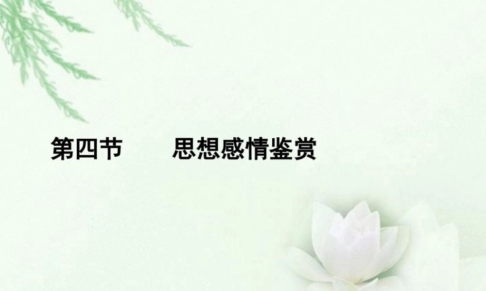 高中语文二轮复习 134 思想感情鉴赏课件(新课标) 课件