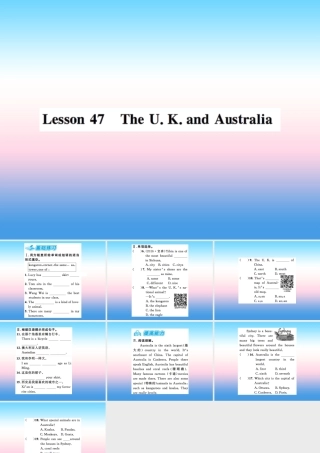 秋七年级英语上册 Unit 8 Countries around the World Lesson 47 The U.K. and Australia课件 (新版)冀教版 课件