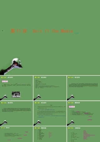 高考英语 第11讲Unit_11 The Media课件 北师大版必修4 课件