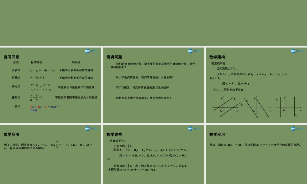 高中数学 213 两条直线的平行与垂直(1)课件 苏教版必修2 课件