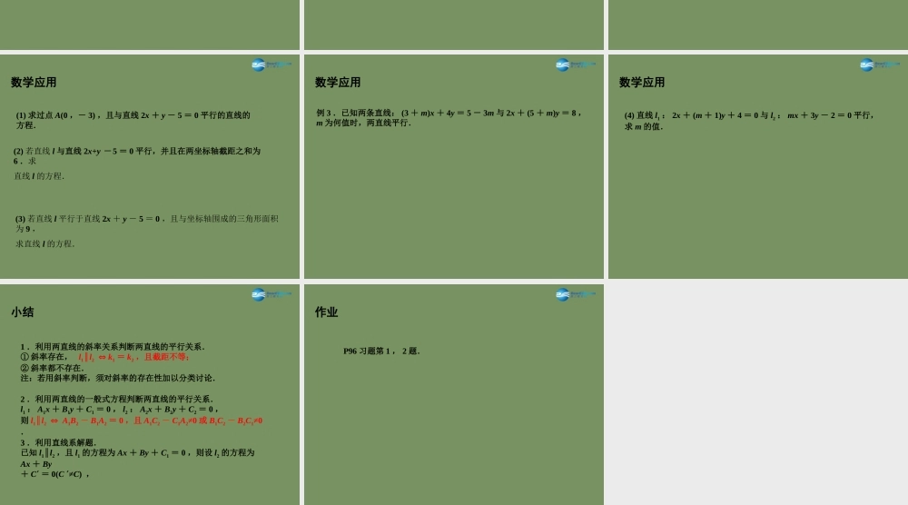 高中数学 213 两条直线的平行与垂直(1)课件 苏教版必修2 课件