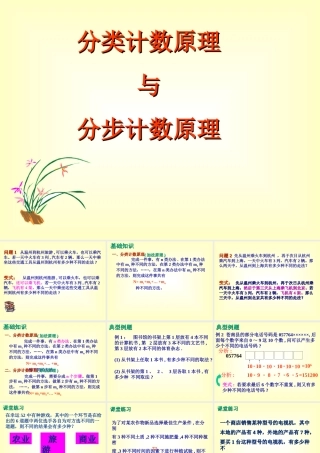 温州地区高二数学分类计数原理与分步计数原理 人教版 课件