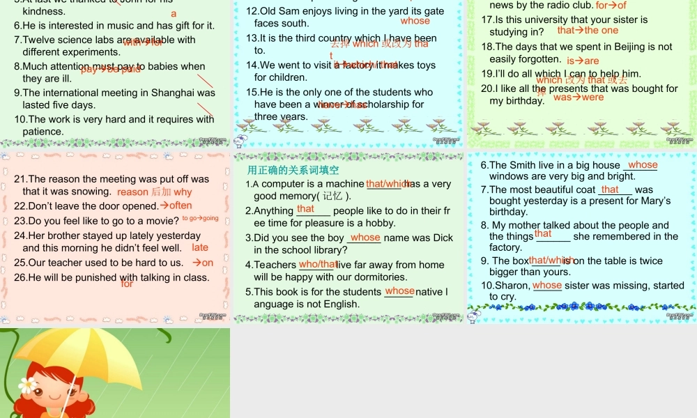 高一英语基础知识易错题精练 牛津英语 课件