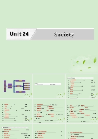 高考英语一轮复习 Unit24 Society课件 北师大版选修8 课件
