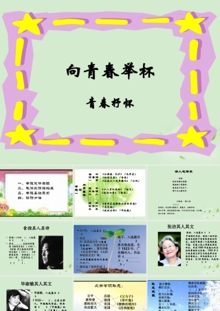 高中语文 第一专题(向青春举杯)课件2 苏教版必修1 课件