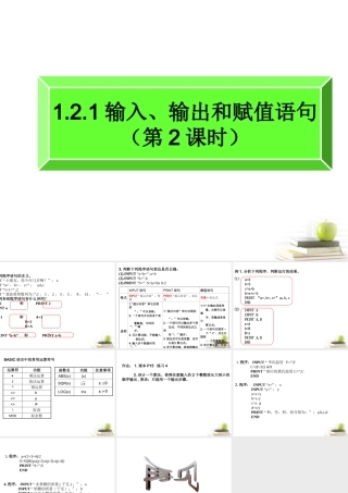 高一数学 121输入、输出和赋值语句(第2课时)课件 新人教A版必修3 课件