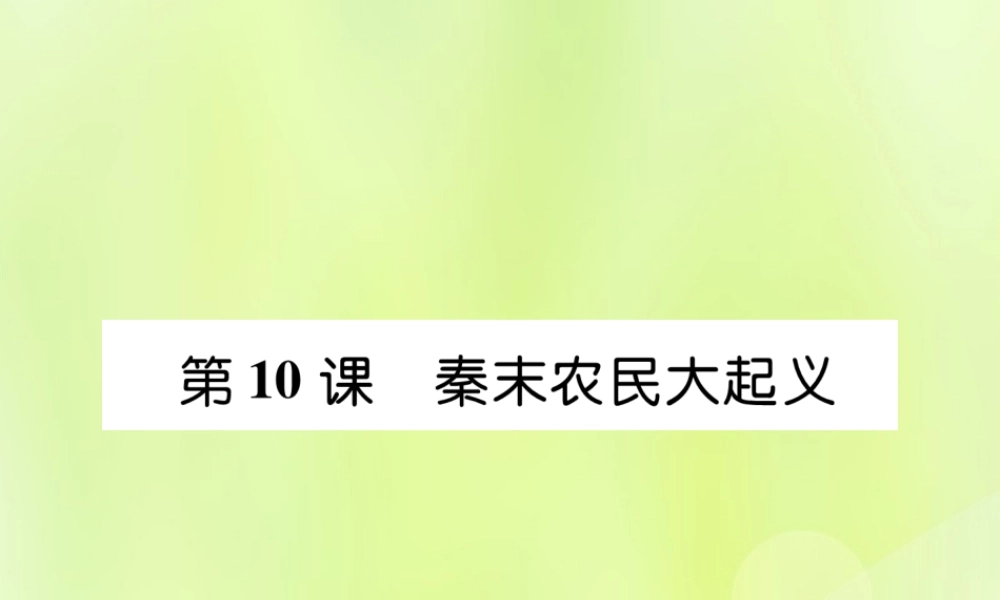秋七年级历史上册 第3单元 秦汉时期 统一多民族国家的建立和巩固 第10课 秦末农民大起义作业课件 新人教版 课件