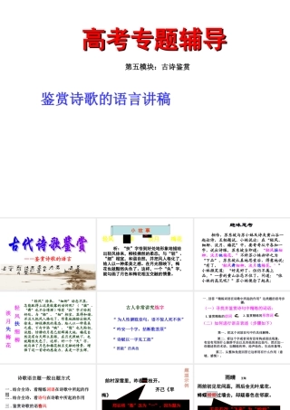 高考语文二轮复习 (鉴赏诗歌的语言讲稿专题)课件