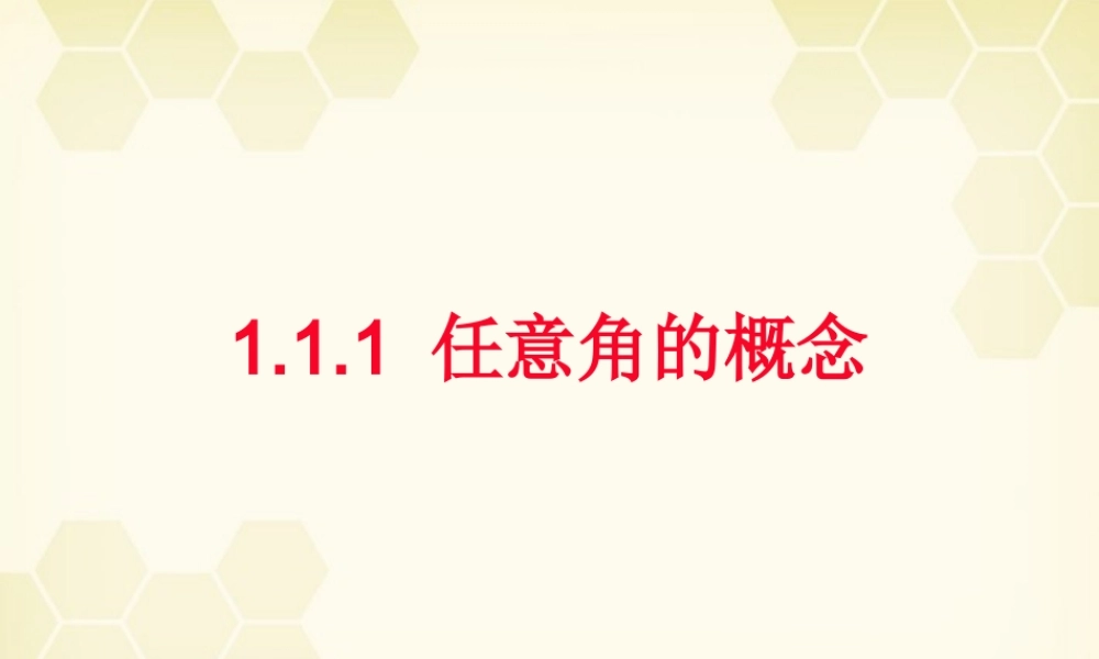 高中数学 任意角课件六 新人教A版必修4 课件