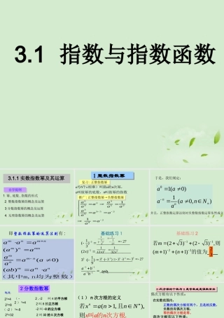 高中数学 311(实数指数幂及其运算) 课件一 新人教B版必修1 课件