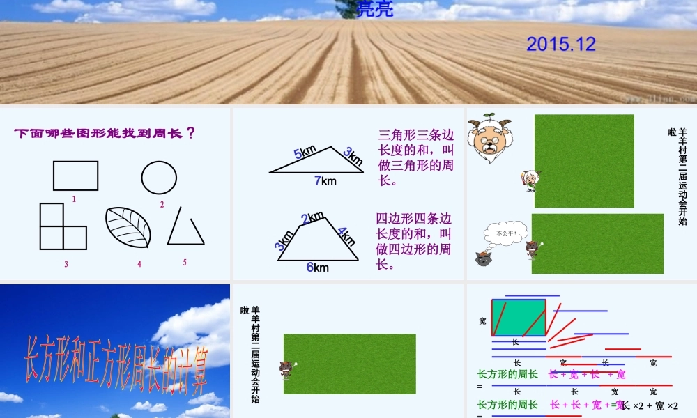 小学数学北师大2011课标版三年级长方形和正方形周长计算-(2)