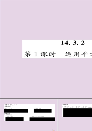 秋八年级数学上册 第十四章 整式的乘法与因式分解 14.3 因式分解 14.3.2 公式法 第1课时 运用平方差公式分解因式练习课件 (新版)新人教版 课件