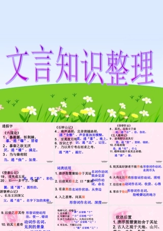 高二语文文言文复习课件 新课标 人教版 课件